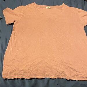 Anna Short Sleeve V-Neck Tee in Blush